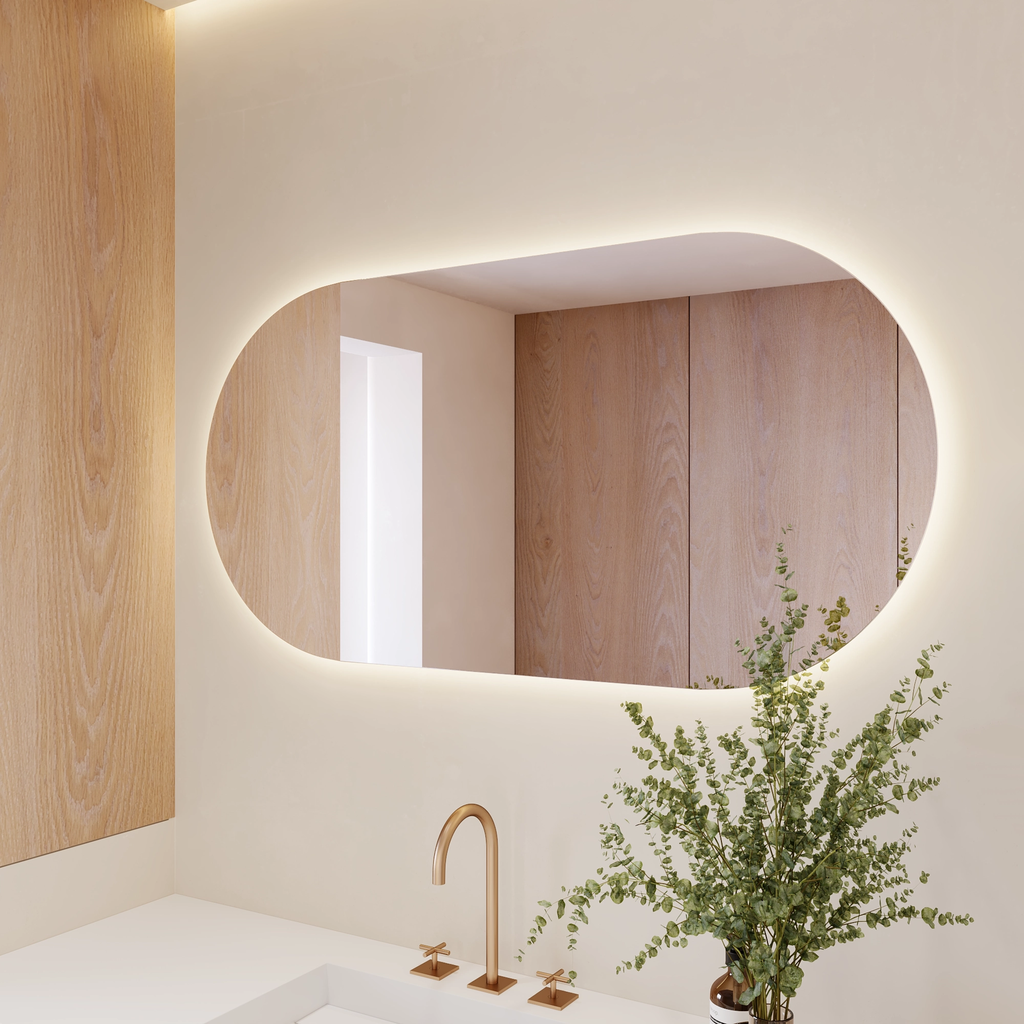 Stella Backlit Horizontal Oval Mirror Right
