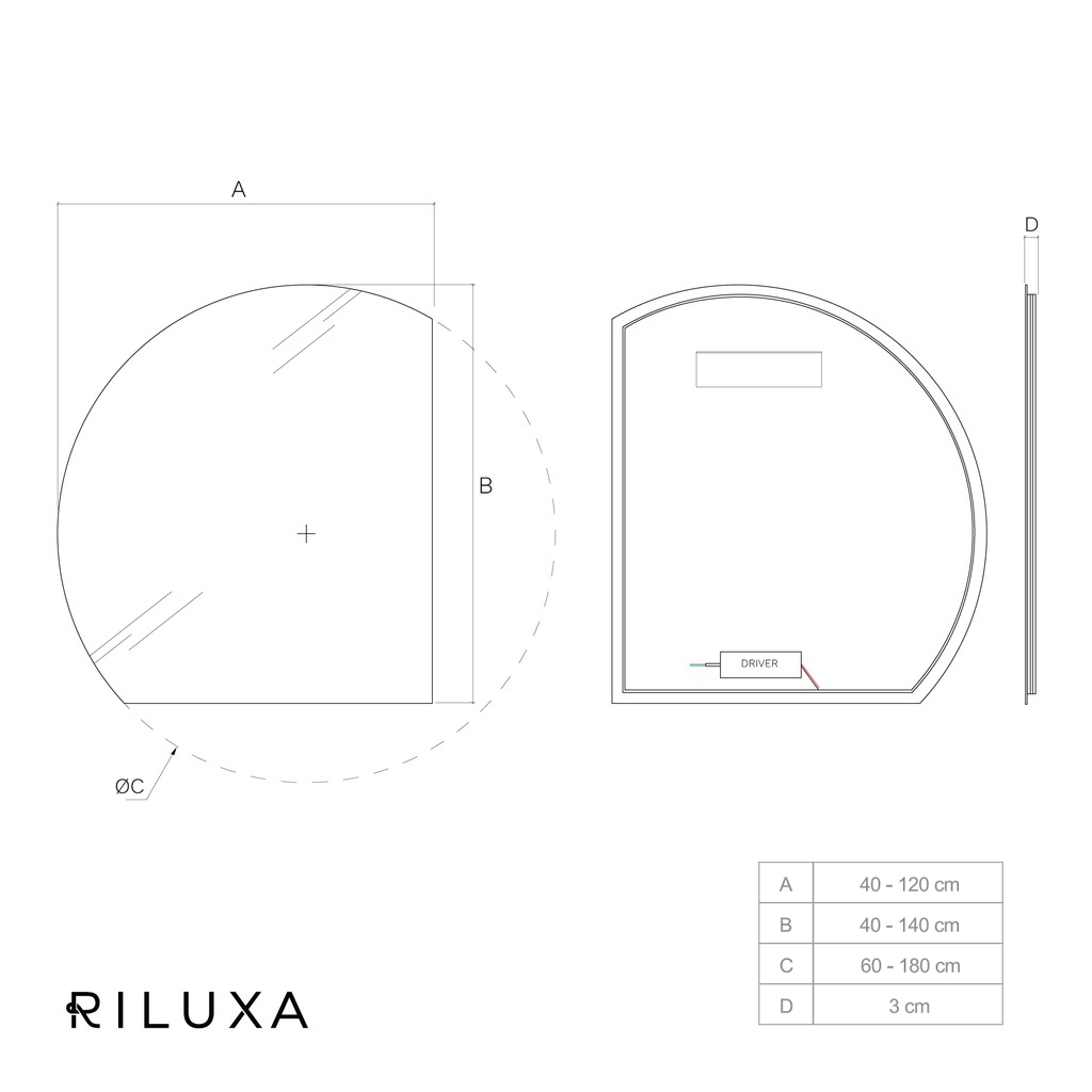 Alba Semi-Circle Backlit Mirror TD