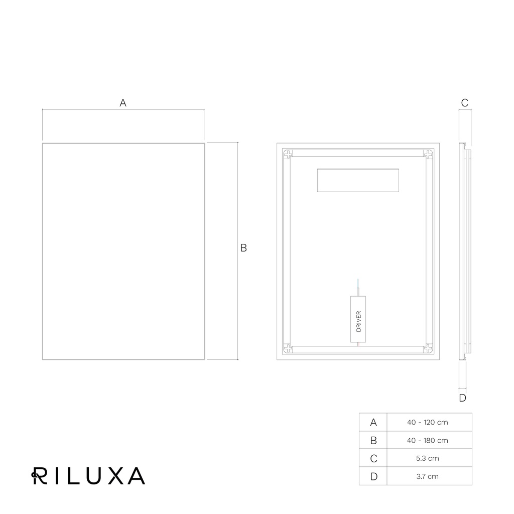 Atlas Backlit Mirror with Metal Frame | Vertical TD