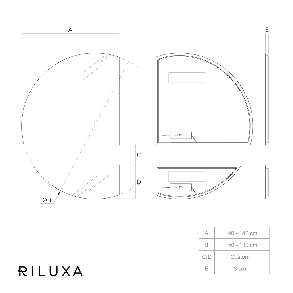 Horizon Half Circle Backlit Mirror TD