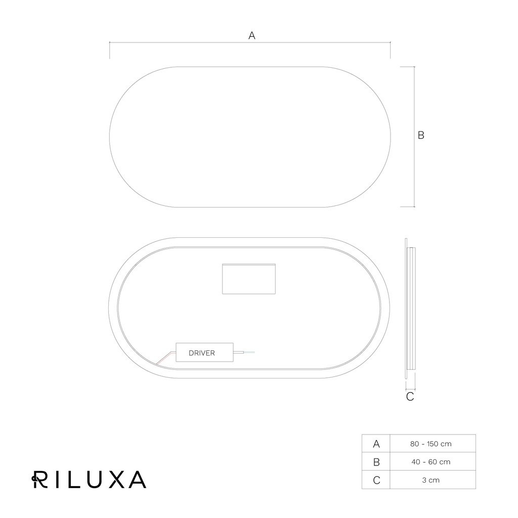 Stella Horizontal Backlit Oval Mirror TD