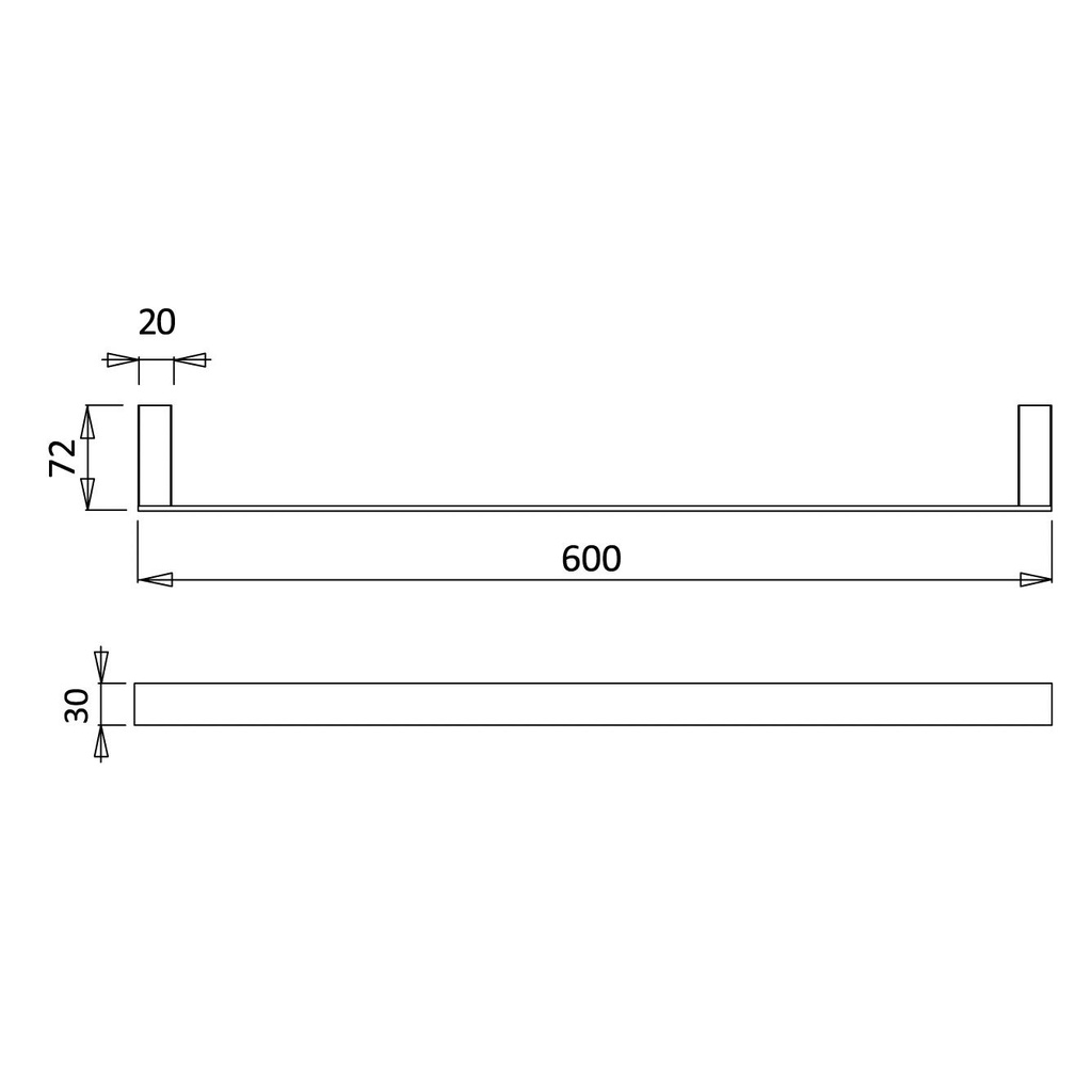 Cubis Towel Rail 60cm - 1760001 - Bruma TD