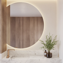 Luna Half Moon Backlit Mirror P1 Front