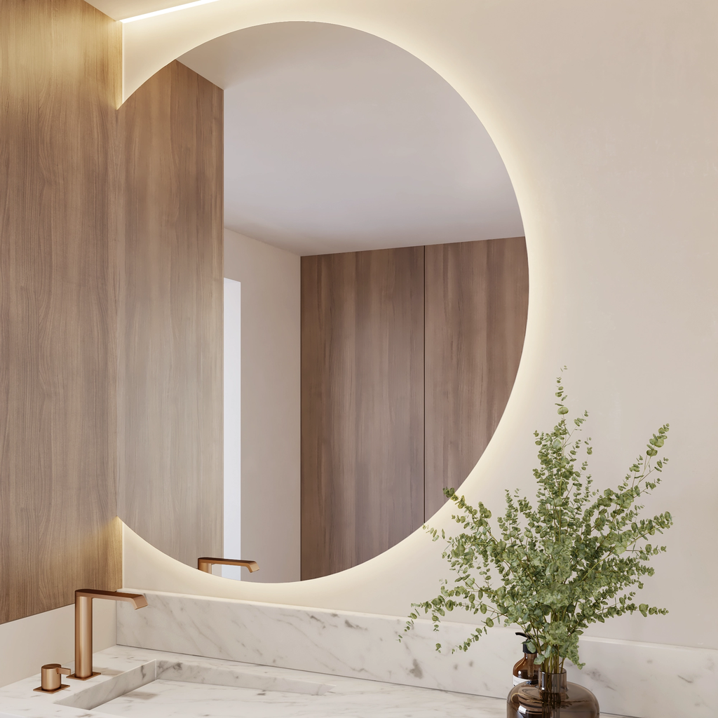 Luna Half Moon Backlit Mirror P1 Side