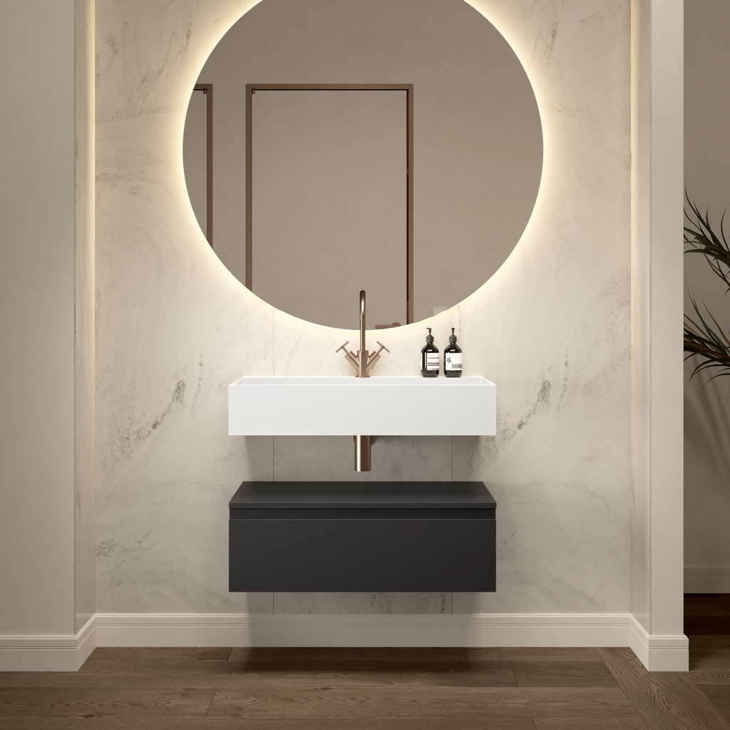 Lavatera Wall-Mounted Washbasin 80cm Front