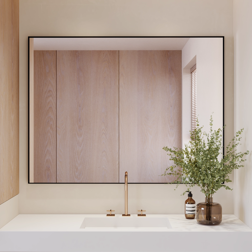 Atlas Horizontal Mirror with Black Frame Front