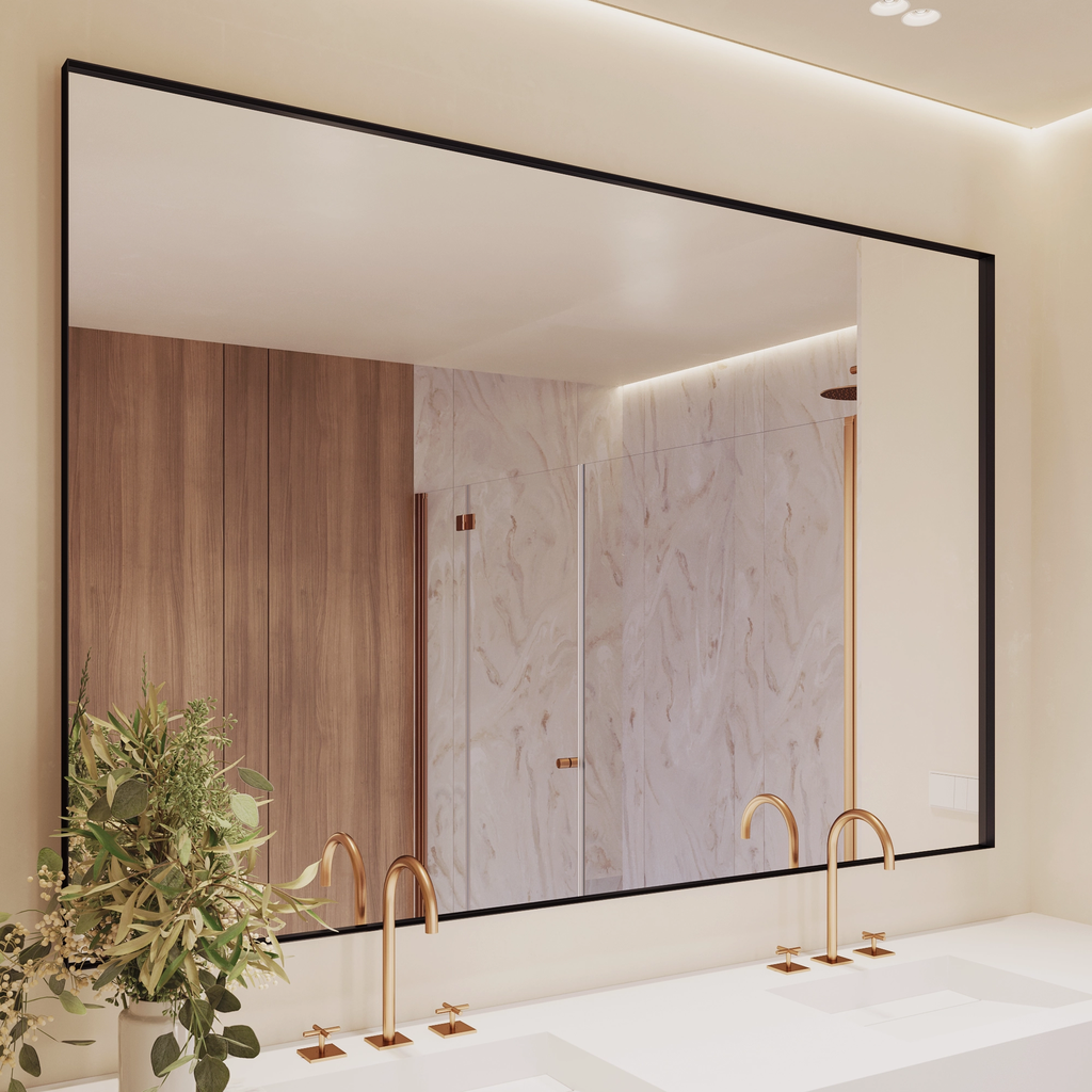 Atlas Horizontal Mirror with Black Frame Double Top