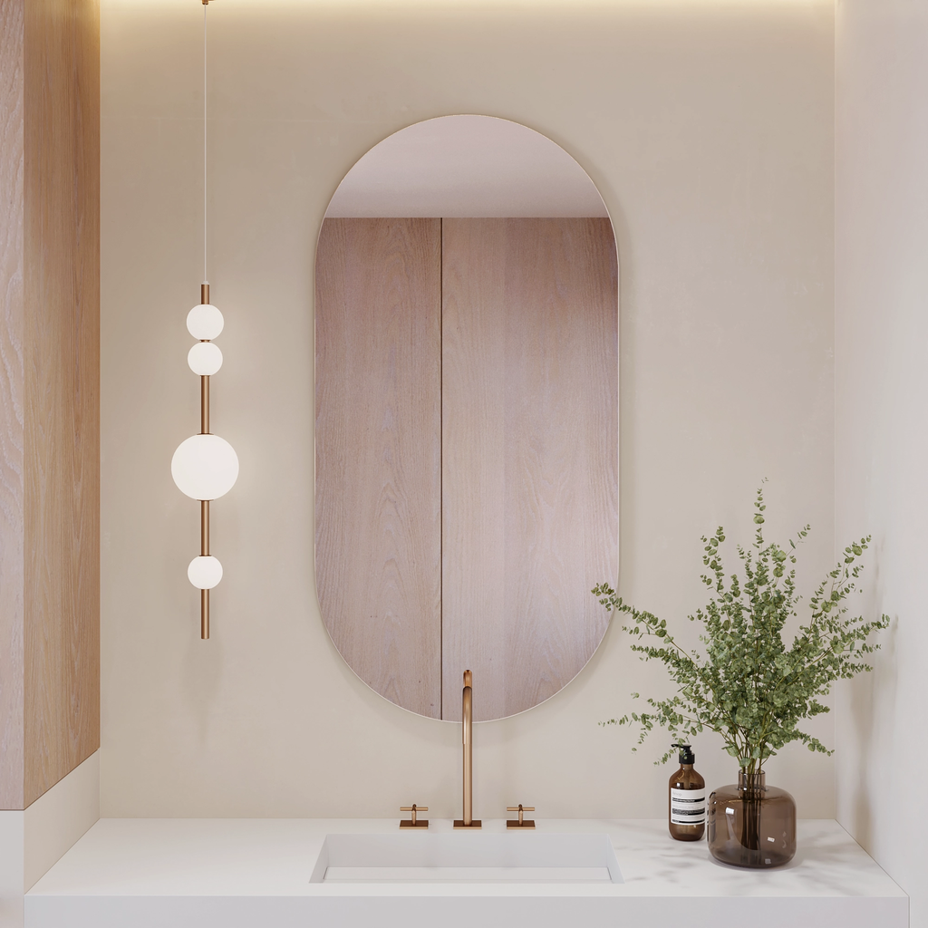 Stella Vertical Oval Mirror Front