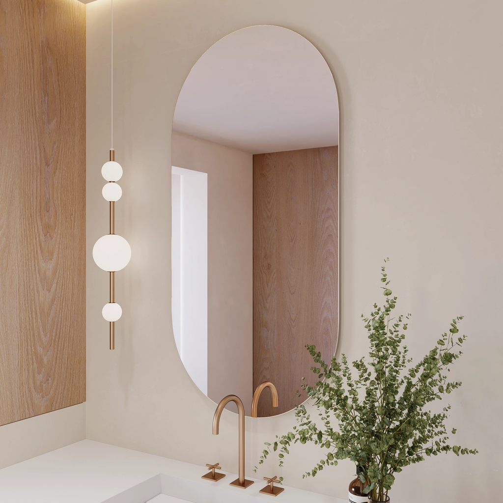 Stella Vertical Oval Mirror Side