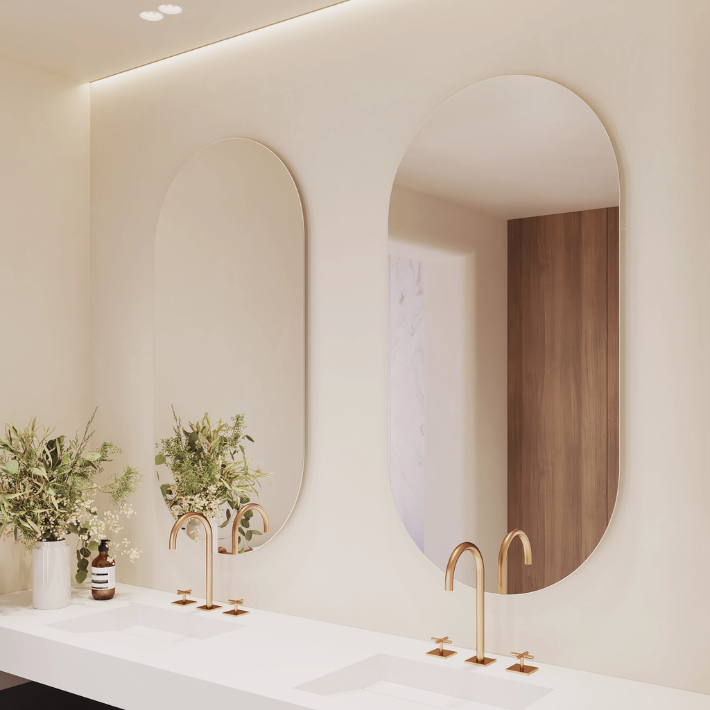 Stella Vertical Oval Mirror Double Side