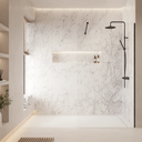 Cristal Colour Fixed Shower Screen Front Black