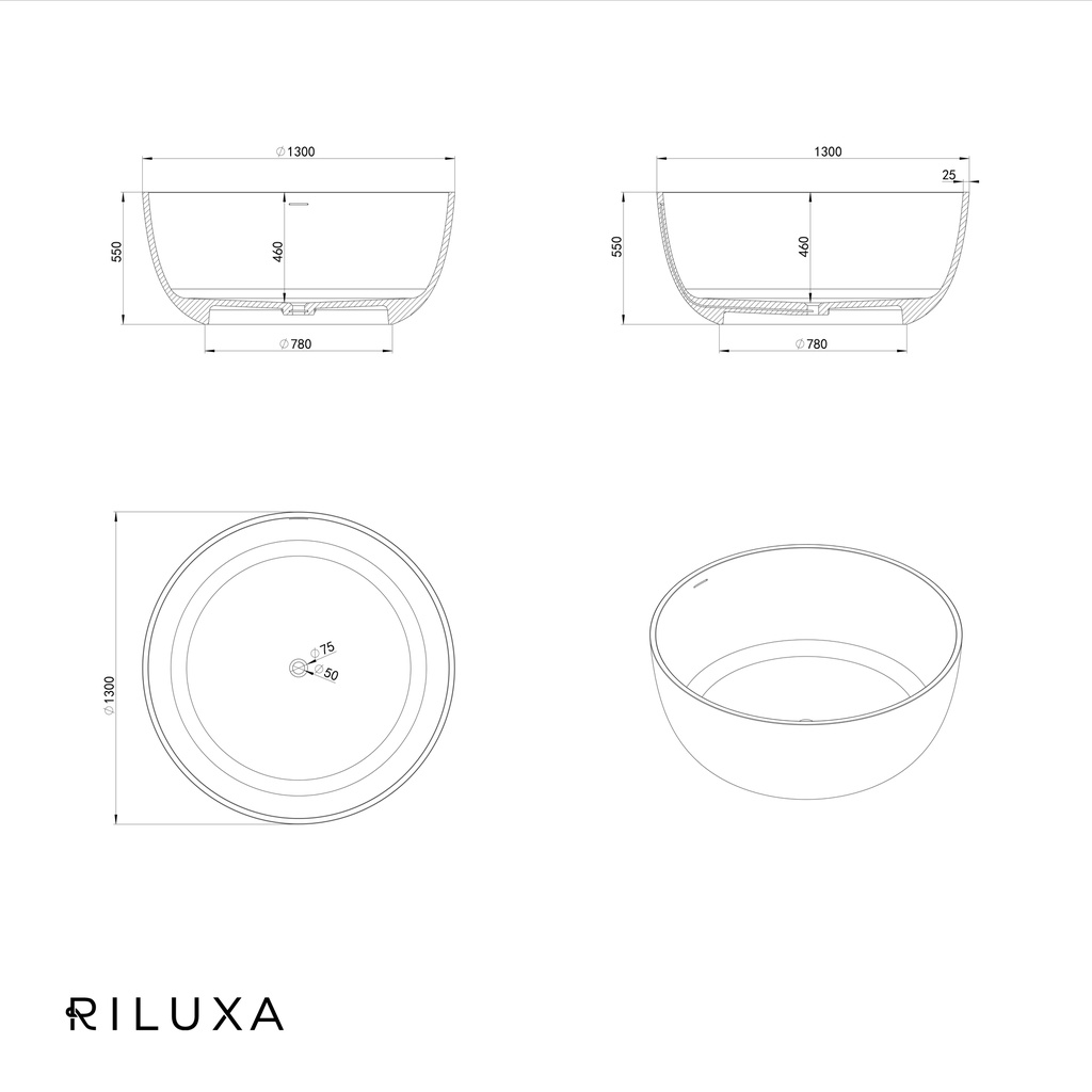 Rigel Freestanding Bathtub 130