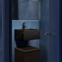 Cassiopeia Marble Wall-Hung Washbasin | Mini Size with Back Deck Nero Front