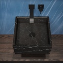 Andromeda Marble Wall-Hung Washbasin | Mini Size Nero Top