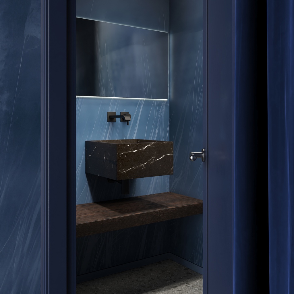 Andromeda Marble Wall-Hung Washbasin | Mini Size Nero Overview
