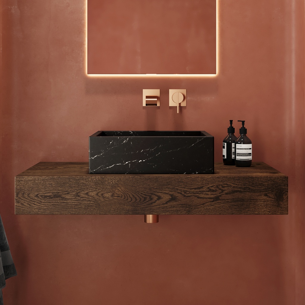 Cassiopeia Marble Countertop Washbasin | Mini Size Nero Front