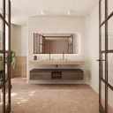 Gliese Plus Slim Marble Wall-Hung Washbasin Travertine Overview