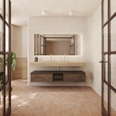 Hatysa Plus Slim Marble Wall-Hung Washbasin Travertine Overview