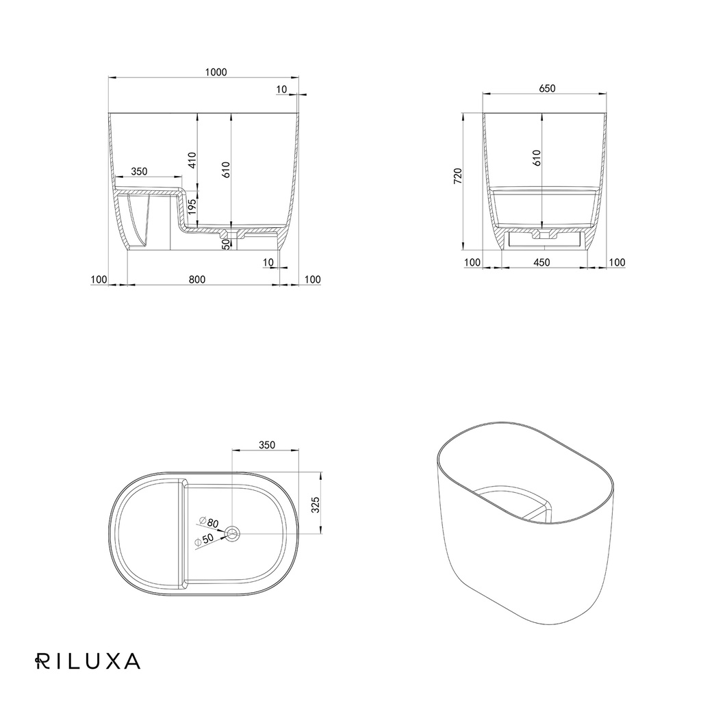 Ofuro Freestanding Bathtub 100 TD