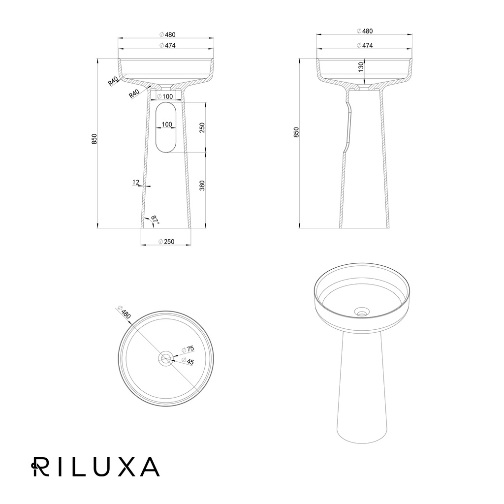 Palmyra Freestanding Washbasin td