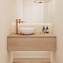 Rigel Corian® Countertop Washbasin - 38cm Glacier White Front