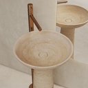 Tamara Freestanding Travertine Basin Side