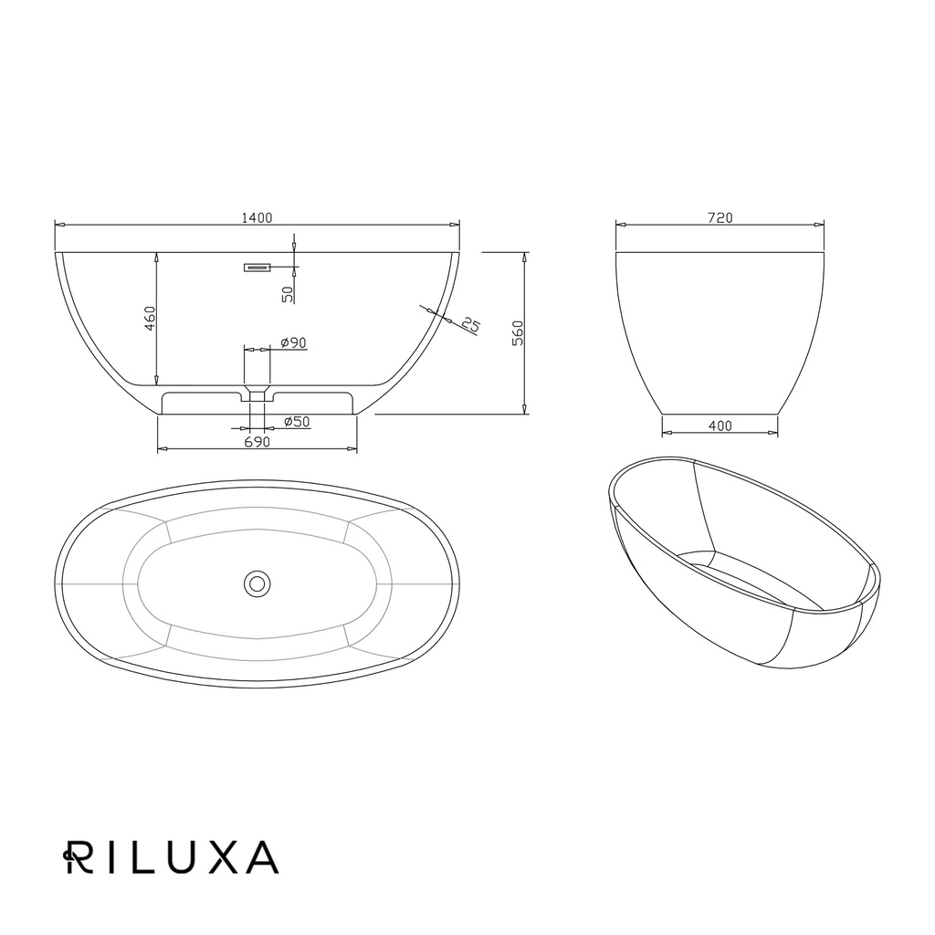 Nimes Freestanding Bathtub 140 TD
