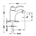 Classic Bidet Tap - 24212001 Tres TD