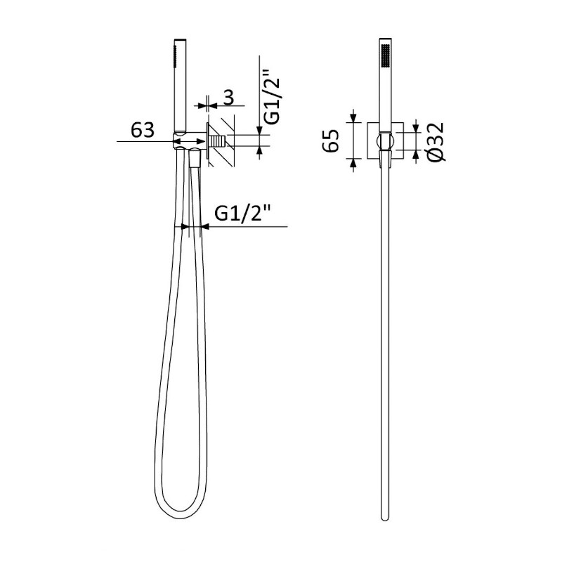 Breeze Hand Shower Set with Hose and Holder 1455937 Bruma TD