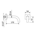 Hera Wall-Mounted Bath Spout - Bruma TD