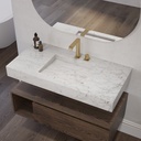 Cassiopeia Slim Marble Single Wall-Hung Washbasin Carrara Marble Side View