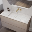 Hatysa Marble Single Vanity Top Carrara Marble Side View