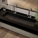 Hatysa Plus Slim Corian Wall-Hung Washbasin Deep Nocturne Side View