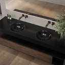 Rigel Slim Corian Double Wall-Hung Washbasin Deep Nocturne Side View