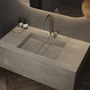 Hatysa Corian Single Vanity Top Ash Aggregate Side View