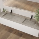Cassiopeia Corian Double Vanity Top Ash Aggregate Side View
