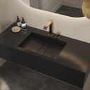 Hatysa Deep Corian Single Wall-Hung Washbasin Deep Nocturne Side View