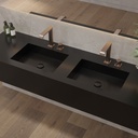 Andromeda Deep Corian Double Wall-Hung Washbasin Deep Nocturne Side View