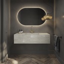 Gliese Deep Corian Single Wall-Hung Washbasin Ash Aggregate Front View