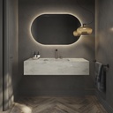 Hatysa Deep Corian Single Wall-Hung Washbasin Ash Aggregate Front View