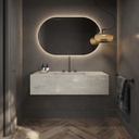 Sagitta Deep Corian Single Wall-Hung Washbasin Ash Aggregate Front View