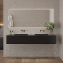 Hatysa Deep Corian Double Wall-Hung Washbasin Deep Nocturne Front View