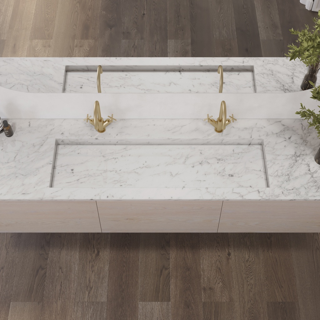 Gliese Plus Marble Vanity Top Carrara Marble Top View