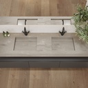 Cassiopeia Slim Corian Double Wall-Hung Washbasin Ash Aggregate Top View