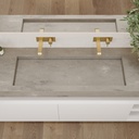 Gliese Plus Slim Corian Wall-Hung Washbasin Ash Aggregate Top View