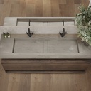 Hatysa Slim Corian Double Wall-Hung Washbasin Ash Aggregate Top View