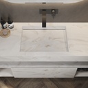 Sagitta Slim Corian Single Wall-Hung Washbasin Dune Prima Top View