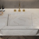 Perseus Corian Single Vanity Top Dune Prima Top View