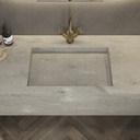 Gliese Deep Corian Single Wall-Hung Washbasin Ash Aggregate Top View