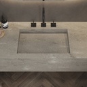 Sagitta Deep Corian Single Wall-Hung Washbasin Ash Aggregate Top View